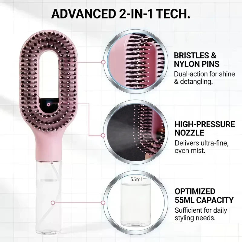 Sprayer Comb Detangling Scalp Massage Hairbrush